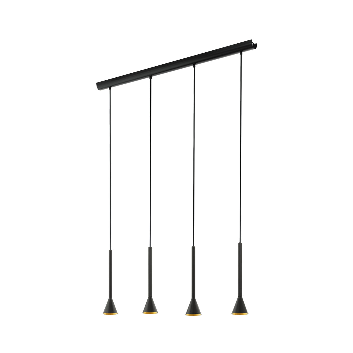 Eglo EU Cortaderas Steel Black & Gold LED 4-Light Pendant