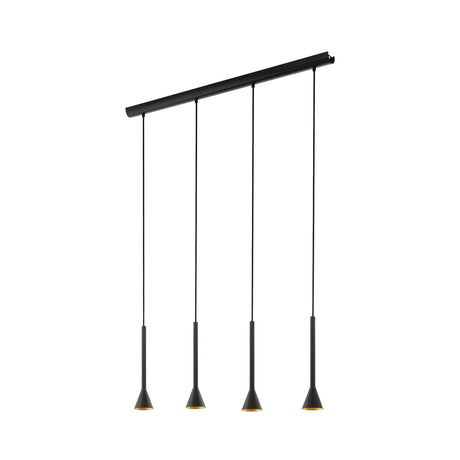 Eglo EU Cortaderas Steel Black & Gold LED 4-Light Pendant