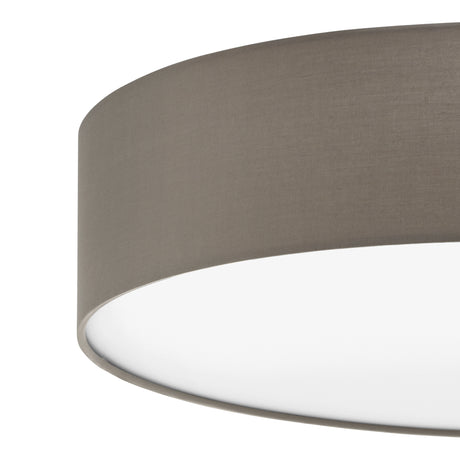 Eglo EU PASTERI Fabric Ceiling Light – 570mm Taupe & White Shade, E27 Fitting