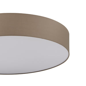 Eglo EU Pasteri Taupe, White Steel & Fabric Ceiling Light