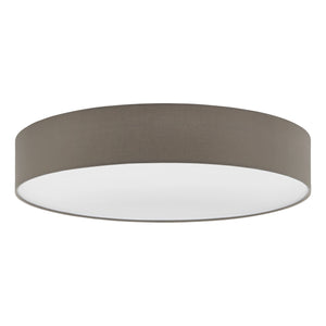 Eglo EU Pasteri Taupe, White Steel & Fabric Ceiling Light