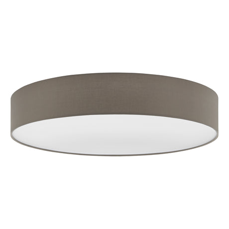 Eglo EU Pasteri Taupe, White Steel & Fabric Ceiling Light