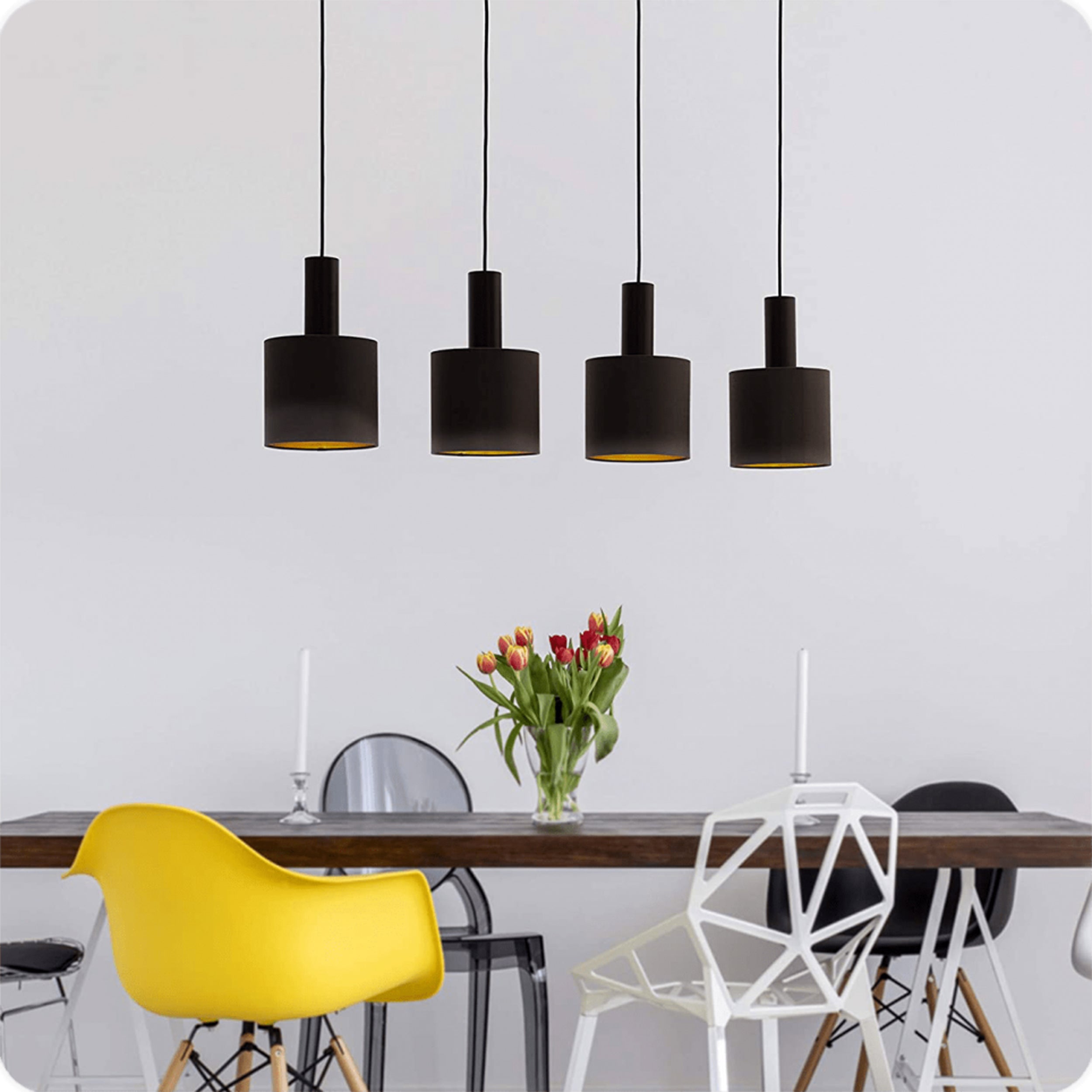 Eglo EU Concessa 1 Steel & Fabric Cluster 4-Light Pendant
