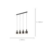 Eglo EU Concessa 1 Steel & Fabric Cluster 4-Light Pendant