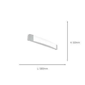 Eglo EU SIDERNO LED Bathroom Mirror Light – 580mm Chrome, Cool White, IP44