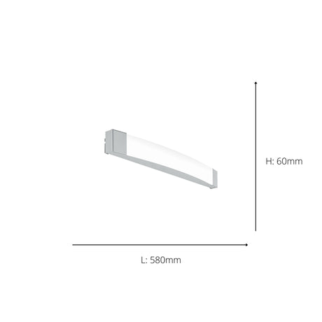 Eglo EU SIDERNO LED Bathroom Mirror Light – 580mm Chrome, Cool White, IP44