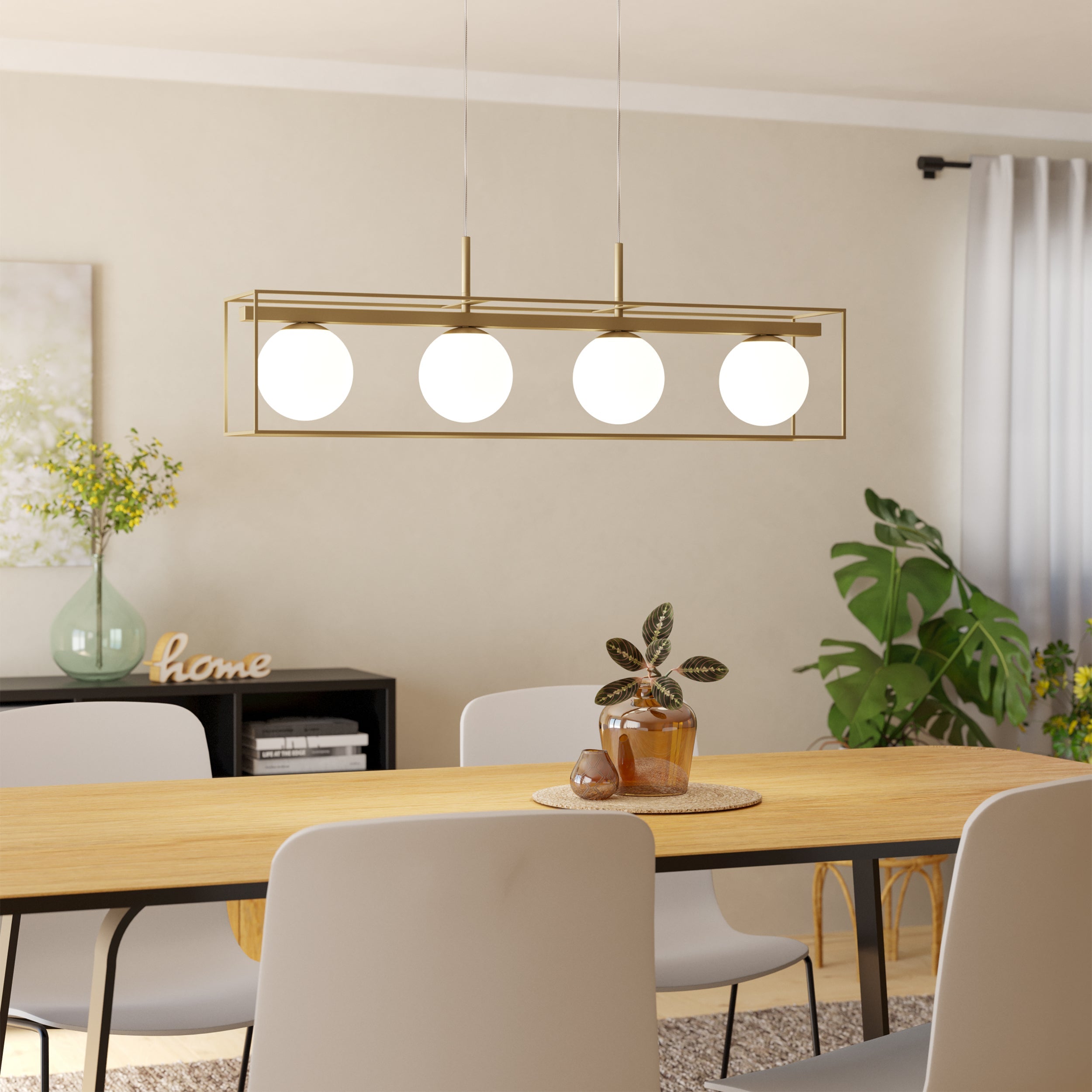 Eglo EU Bailrigg Steel & Wood Industrial Style Pendant