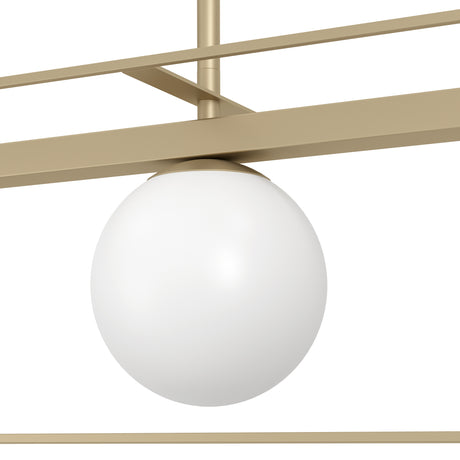 Eglo EU Vallaspra Champagne & White Glass Modern 4 Light Pendant