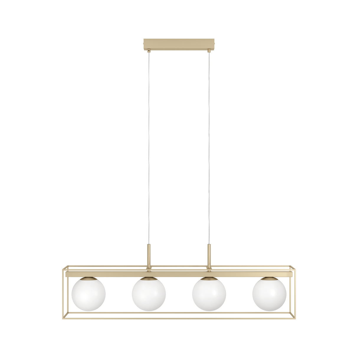 Eglo EU Vallaspra Champagne & White Glass Modern 4 Light Pendant