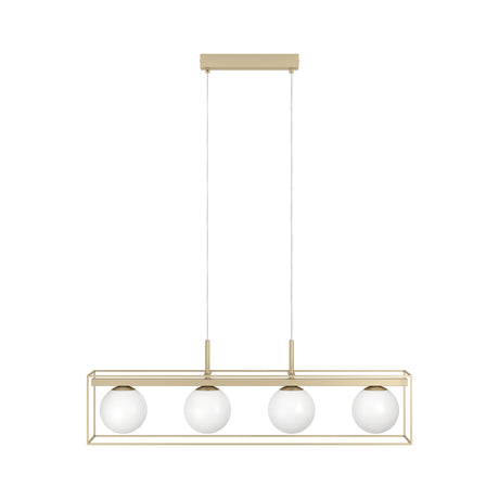Eglo EU Vallaspra Champagne & White Glass Modern 4 Light Pendant