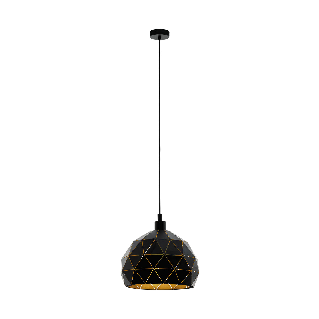 Eglo EU Roccaforte Black & Gold Metal Single Ceiling Pendant