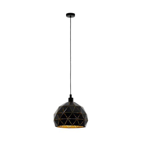 Eglo EU Roccaforte Black & Gold Metal Single Ceiling Pendant