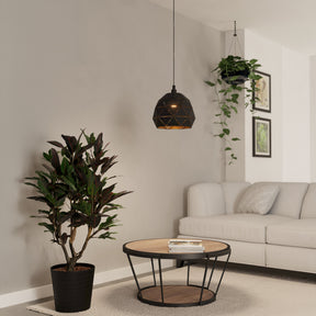 Eglo EU Roccaforte Black & Gold Metal Single Ceiling Pendant, 30cm