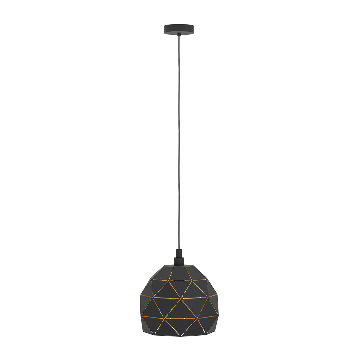 Eglo EU Roccaforte Black & Gold Metal Single Ceiling Pendant, 30cm