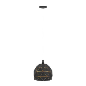 Eglo EU Roccaforte Black & Gold Metal Single Ceiling Pendant, 30cm