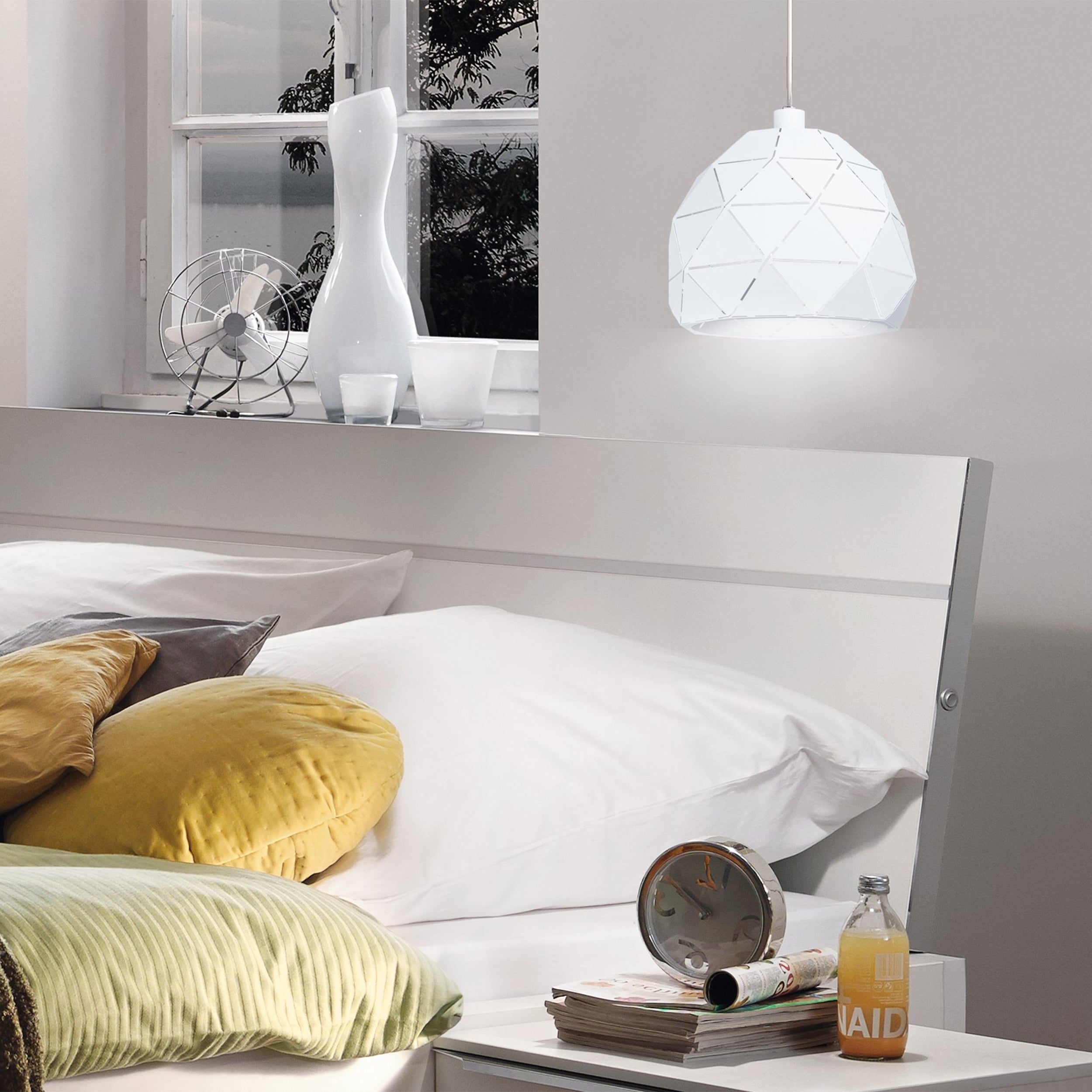 Eglo EU ROCAMAR?1 Pendant Ceiling Light – Copper Steel with Clear Glass, E27, Height Adjustable, Indoor Lighting