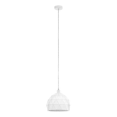 Eglo EU Roccaforte White Metal Single Ceiling Pendant, 30cm