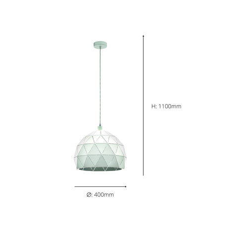 Eglo EU Roccaforte White Metal Single Ceiling Pendant