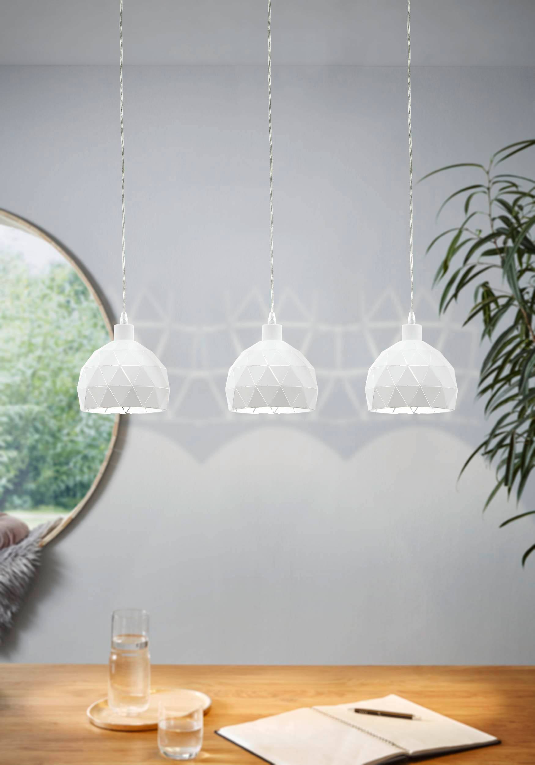 Eglo EU Cawton Industrial Wood and Steel 3-Light Pendant