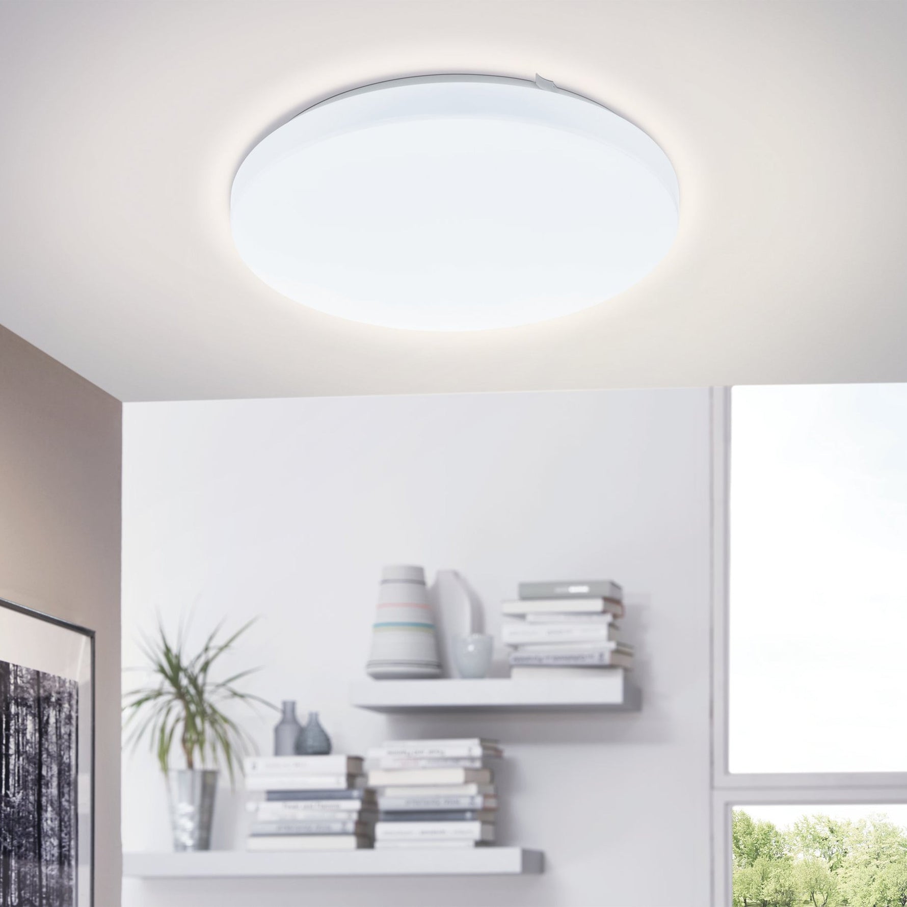 Eglo EU Frania Square White Wall/Ceiling Light, 33cm product image - Endon Lighting from First Light Direct with great prices and fast UK delivery