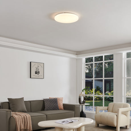 Eglo EU Frania Rounded White Wall/Ceiling Light, 43cm