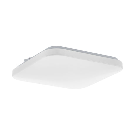 Eglo EU Frania Square White Plastic & Steel LED Ceiling Light, 28cm