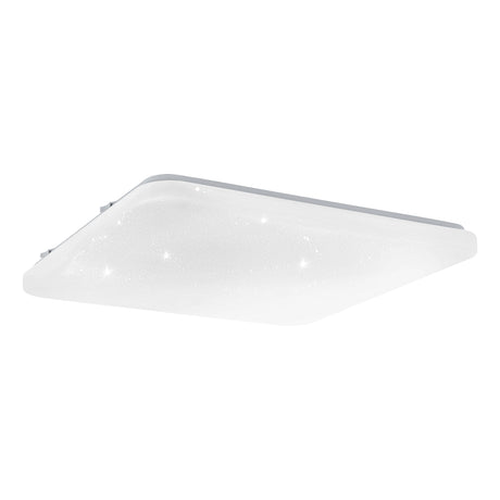 Eglo EU Frania-S Square White Crystal Effect Wall/Ceiling Light, 43cm