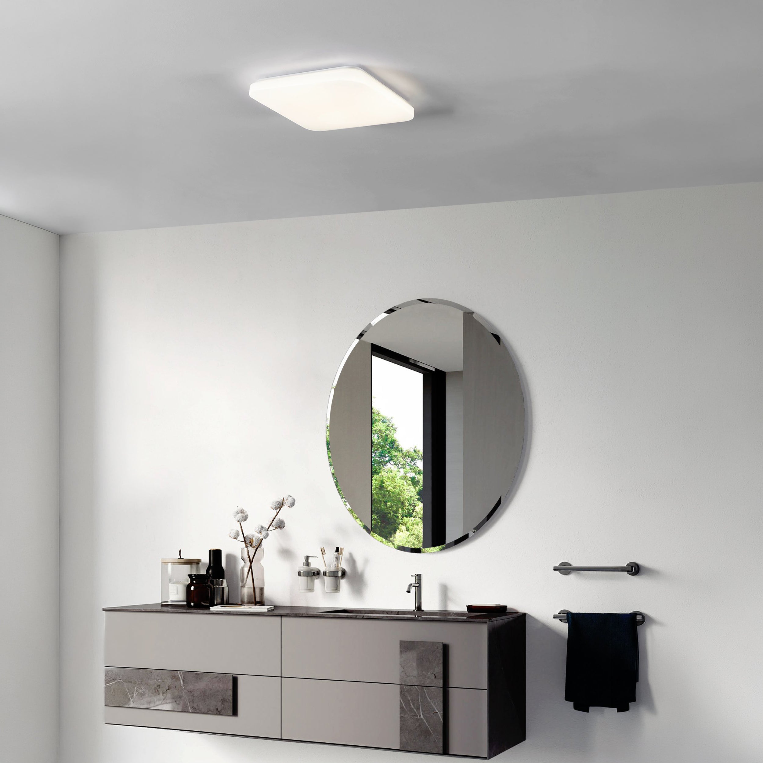 Eglo EU Salobrena-A White Aluminium LED Ceiling Light, 30cm product image - Endon Lighting from First Light Direct with great prices and fast UK delivery