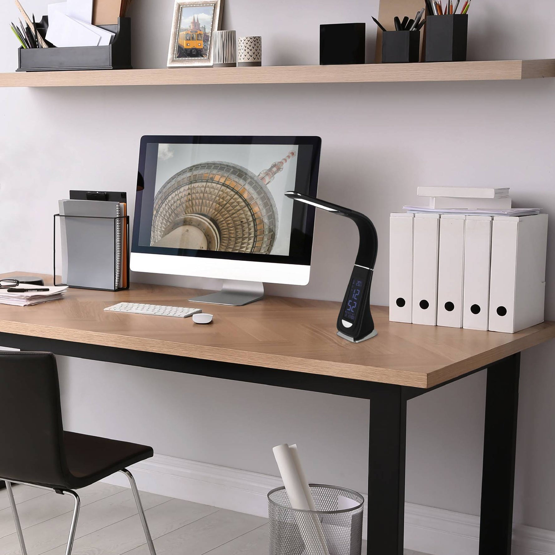 Eglo EU Cognoli White Plastic 3 Step Dimming Touch Desk Lamp product image - Endon Lighting from First Light Direct with great prices and fast UK delivery