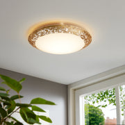 Eglo EU MONTENOVO LED Wall or Ceiling Light – White & Gold Glass, Warm White, 2220?lm, Indoor Lighting