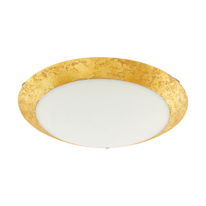 Eglo EU MONTENOVO LED Wall or Ceiling Light – White & Gold Glass, Warm White, 2220?lm, Indoor Lighting