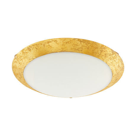 Eglo EU MONTENOVO LED Wall or Ceiling Light – White & Gold Glass, Warm White, 2220?lm, Indoor Lighting