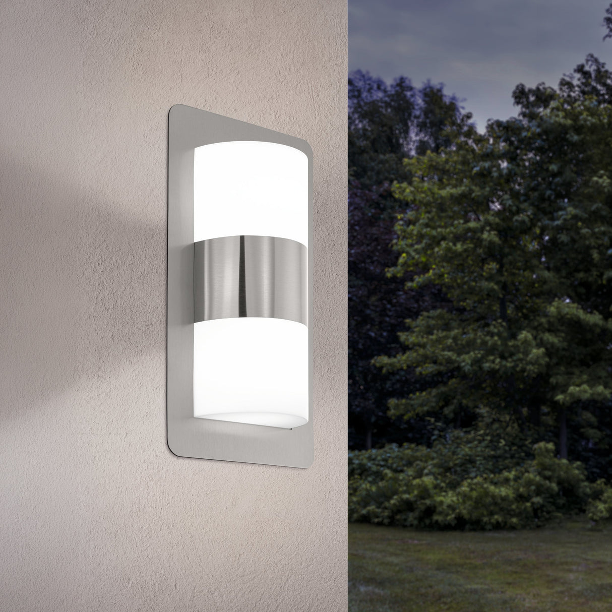 Eglo EU Cistierna 2-Light Stainless Steel Exterior Wall Light