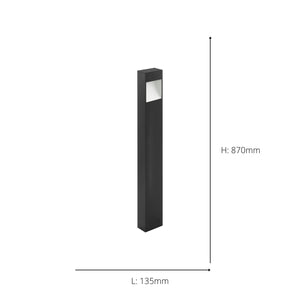 Eglo EU Manfria Grey Metal IP44 Post Outdoor Lamp, (D) 13.5