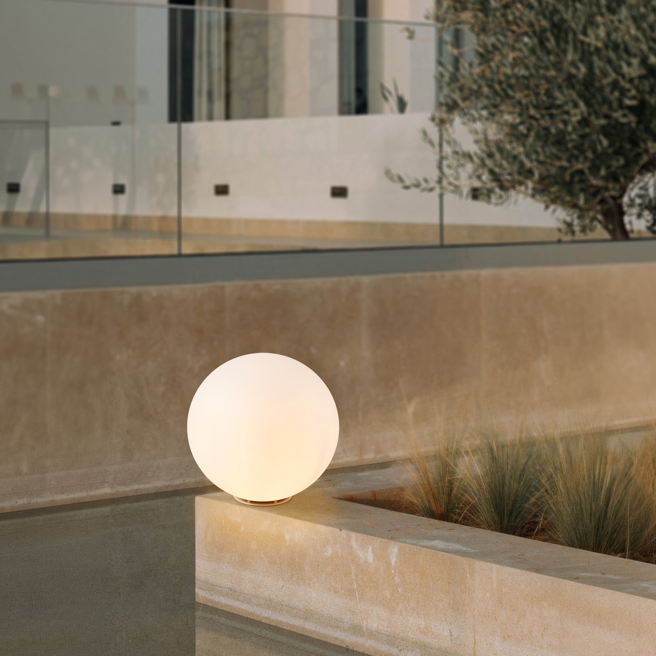 Eglo EU Monterolo-Z Smart Control White Plastic Outdoor Round Floor Lamp, 50cm