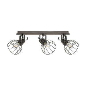 Eglo EU Sambatello Exposed Lightbulb  Brown & Silver 3-light Ceiling Spotlight