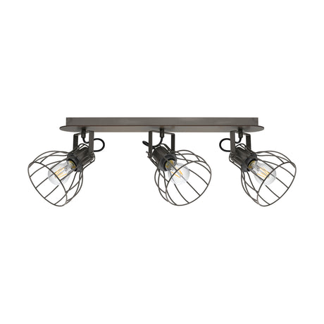 Eglo EU Sambatello Exposed Lightbulb  Brown & Silver 3-light Ceiling Spotlight