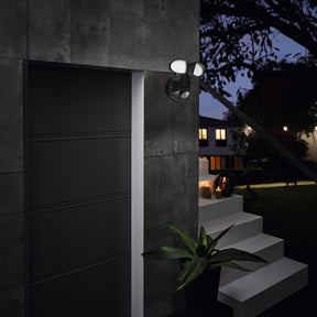 Eglo EU Pagino LED Black Plastic  Dual Head Outdoor Wall Light With Sensor