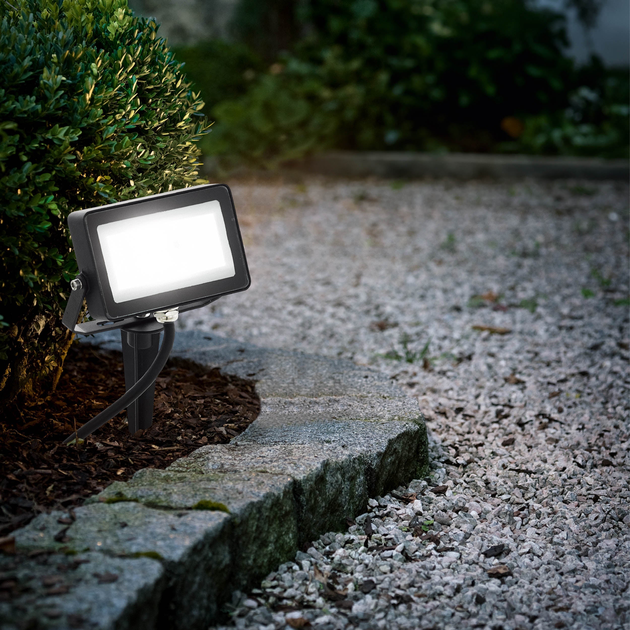 Eglo EU Fornaci LED Outdoor Wall Light Round Black Steel Downlight