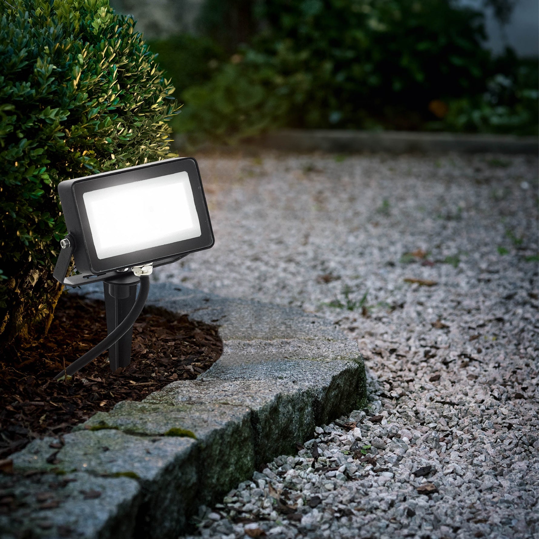 Eglo EU Fornaci LED Outdoor Wall Light Round Black Steel Downlight