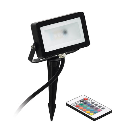 Eglo EU Faedo 4 LED Outdoor 10W Flood Light Black Aluminium RGBW with Remote Control