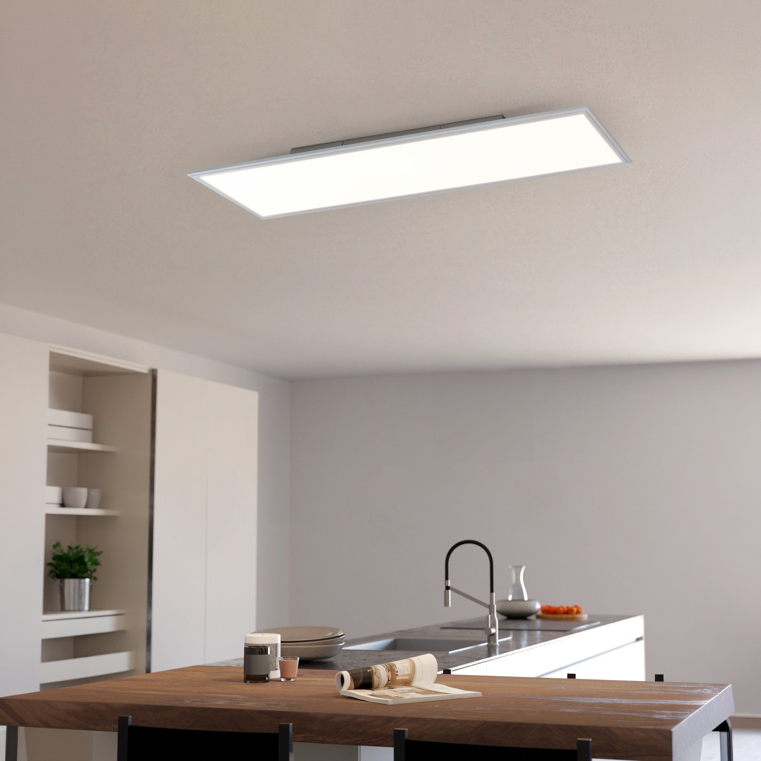 Eglo EU Turcona Steel White LED Ceiling Light, 30cm product image - Endon Lighting from First Light Direct with great prices and fast UK delivery