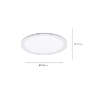 Eglo EU Sarsina-A White Aluminium & Plastic LED Ceiling Light, 30cm