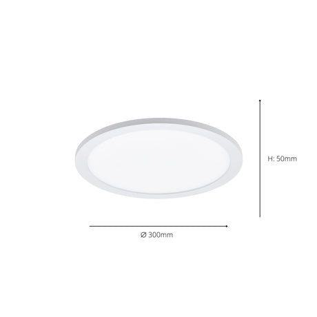 Eglo EU Sarsina-A White Aluminium & Plastic LED Ceiling Light, 30cm