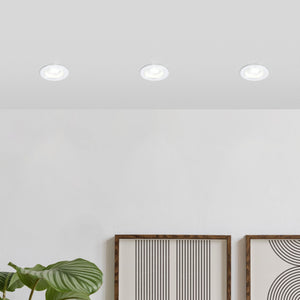 Eglo EU Salabate White Aluminium LED Round Recessed Light, IP20/IP44, 2700K