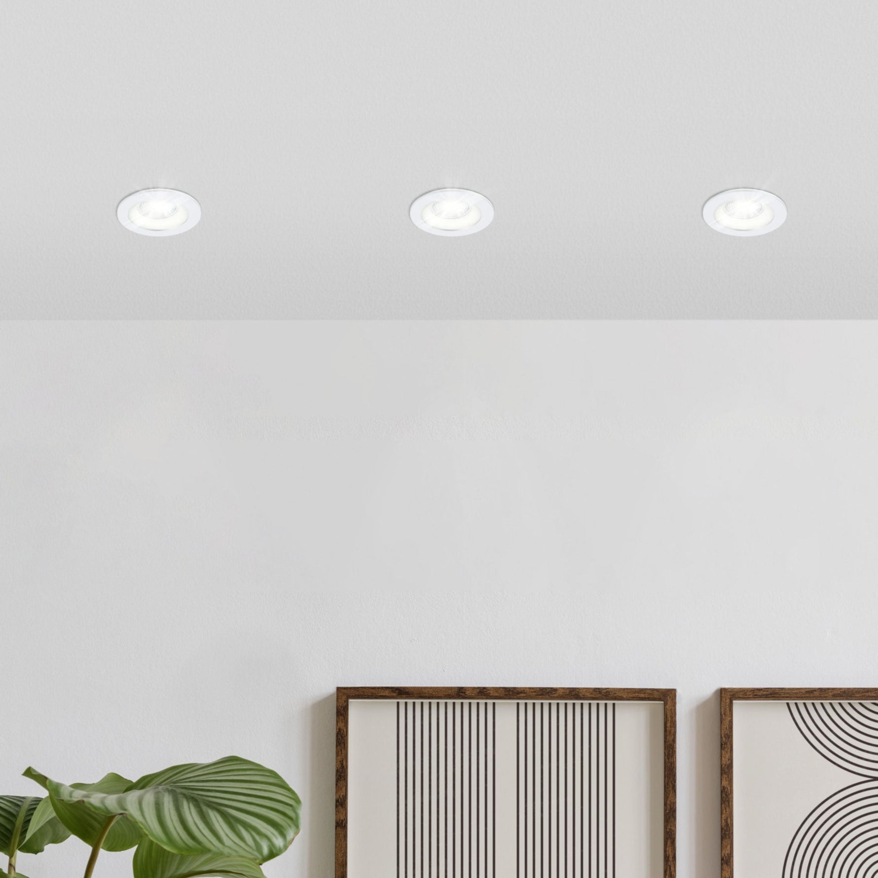 Eglo EU Salabate White Aluminium LED Round Recessed Light, IP20/IP44, 4000K product image - Endon Lighting from First Light Direct with great prices and fast UK delivery
