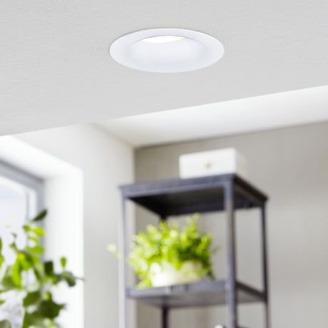 Eglo EU Saliceto White Aluminium LED Warm White Single Recessed Light, 88 x 56mm