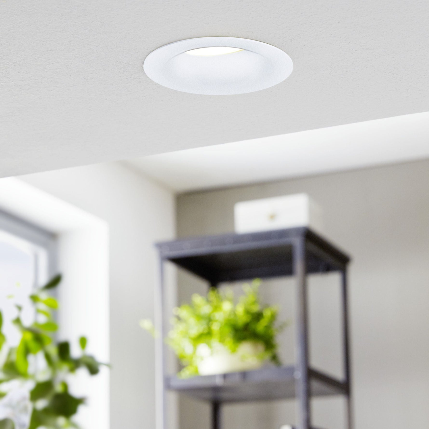 Eglo EU Saliceto White Aluminium LED Neutral White Single Recessed Light, 42 x 88mm product image - Endon Lighting from First Light Direct with great prices and fast UK delivery