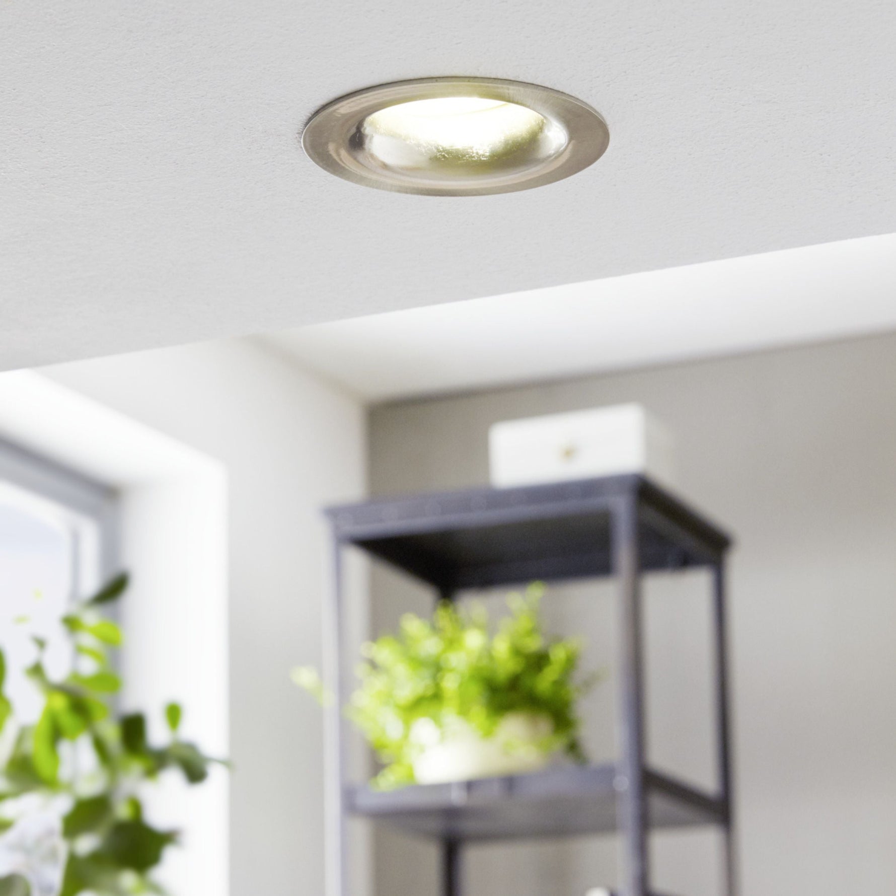 Eglo EU Salabate Black Aluminium LED Round Recessed Light, IP20/IP44, 2700K product image - Endon Lighting from First Light Direct with great prices and fast UK delivery