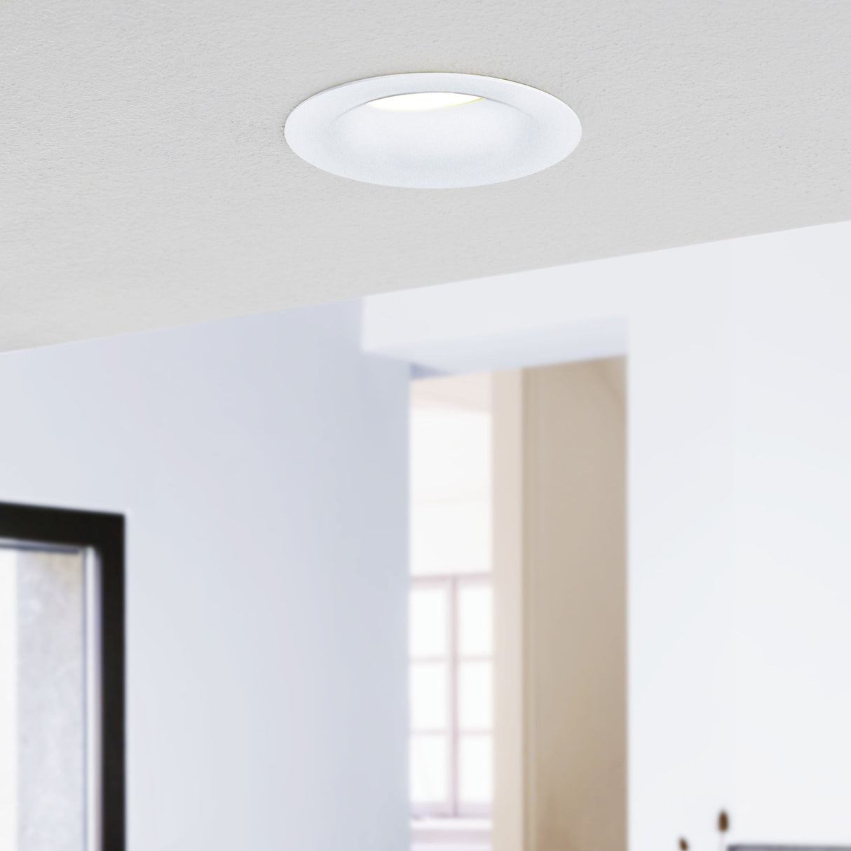 Eglo EU Saliceto White Aluminium LED Neutral White Single Recessed Light, 42 x 88mm